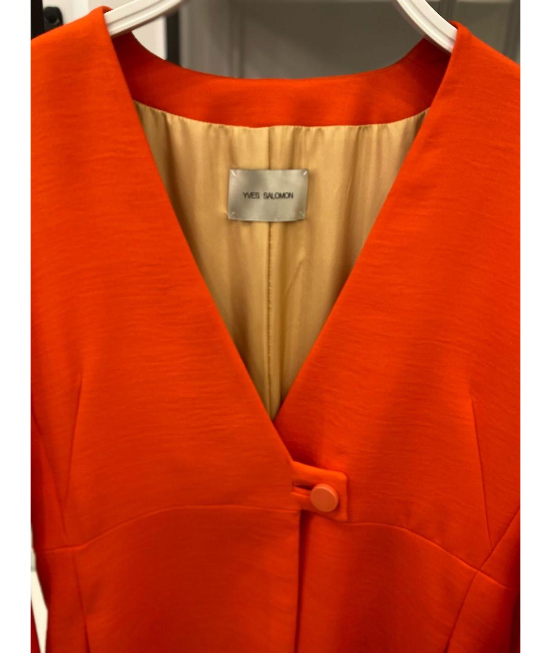 YVES SALOMON Оранжевое шерстяное пальто, фото 4