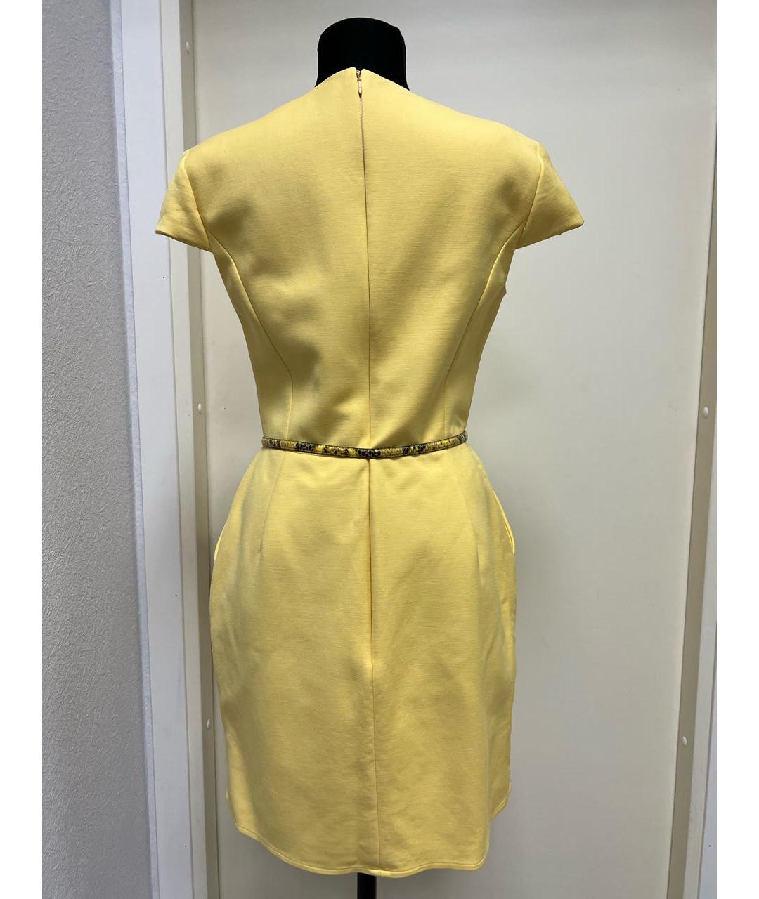 ELISABETTA FRANCHI Желтое вискозное платье, фото 2