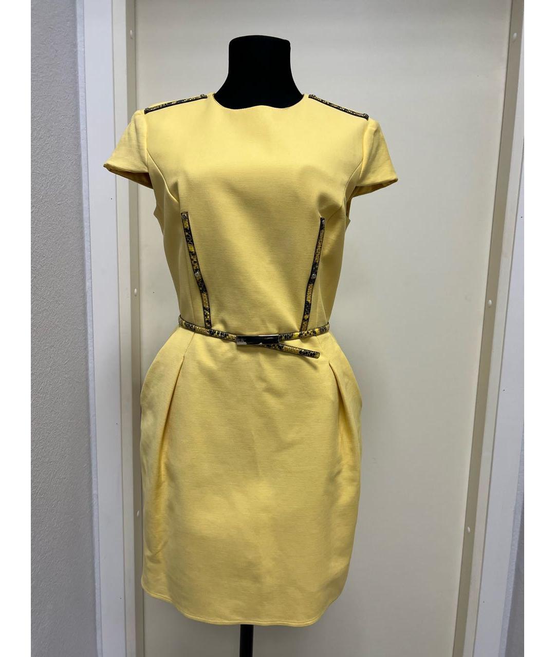 ELISABETTA FRANCHI Желтое вискозное платье, фото 9