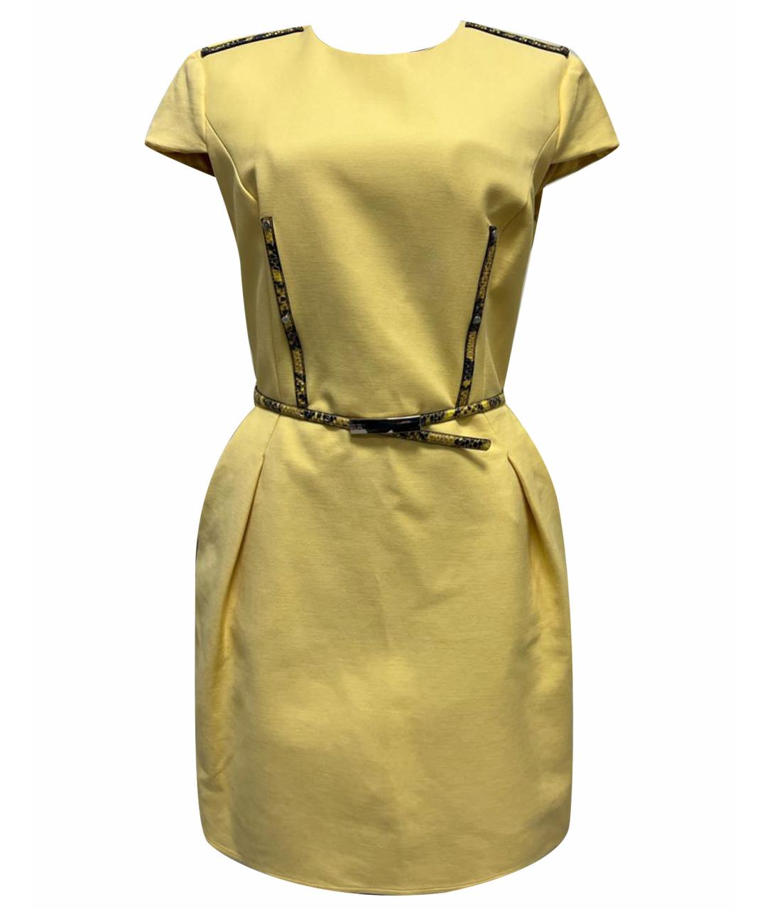 ELISABETTA FRANCHI Желтое вискозное платье, фото 1