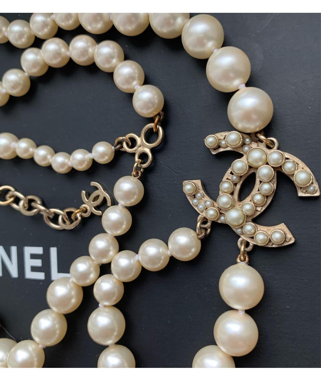 CHANEL Бежевое жемчужное колье, фото 2