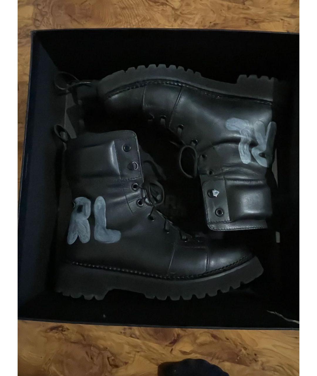 KARL LAGERFELD Черные кожаные ботинки, фото 2