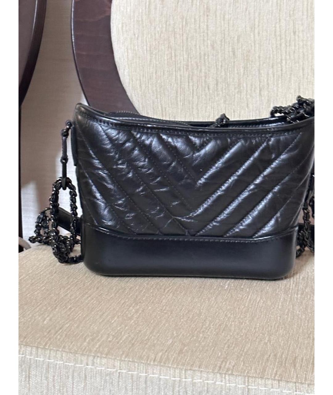 CHANEL PRE-OWNED Черная кожаная сумка через плечо, фото 3