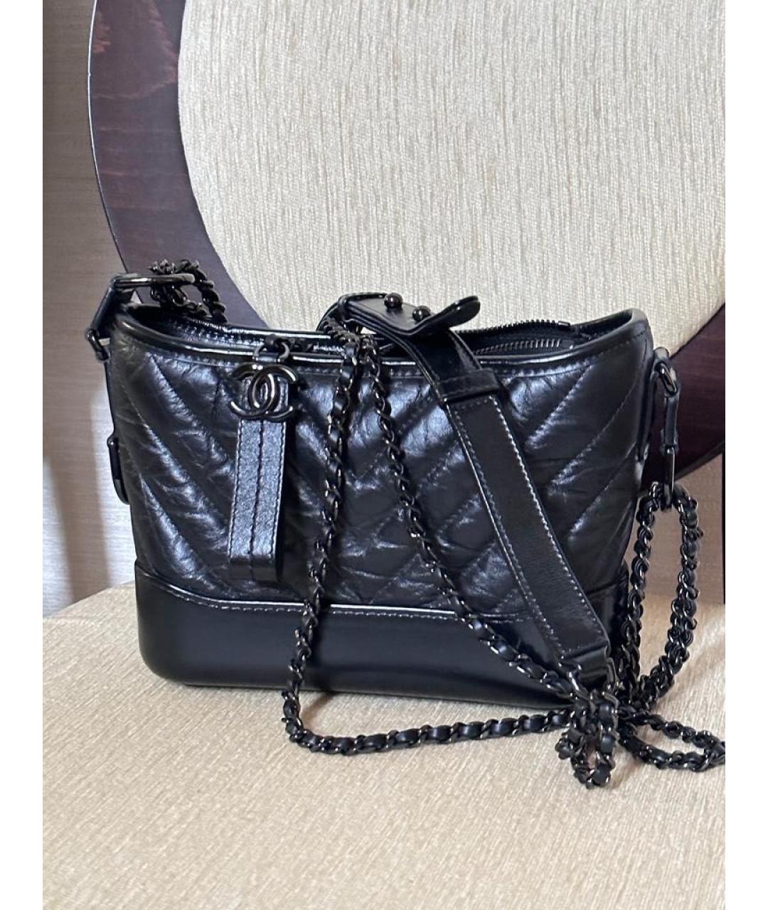 CHANEL PRE-OWNED Черная кожаная сумка через плечо, фото 5