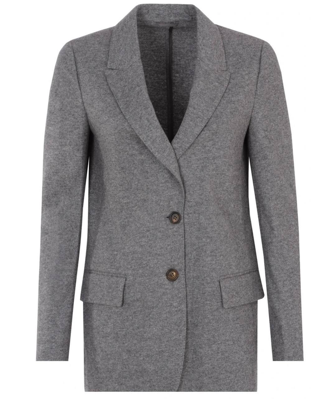 BRUNELLO CUCINELLI Серый кашемировый жакет/пиджак, фото 9