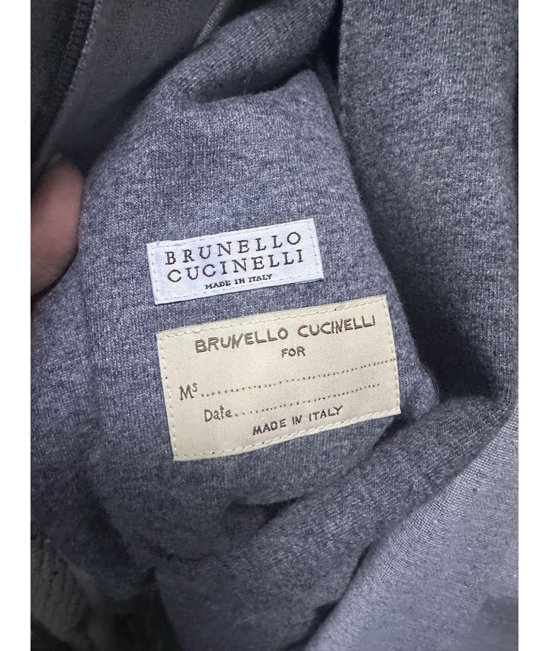 BRUNELLO CUCINELLI Серый кашемировый жакет/пиджак, фото 3