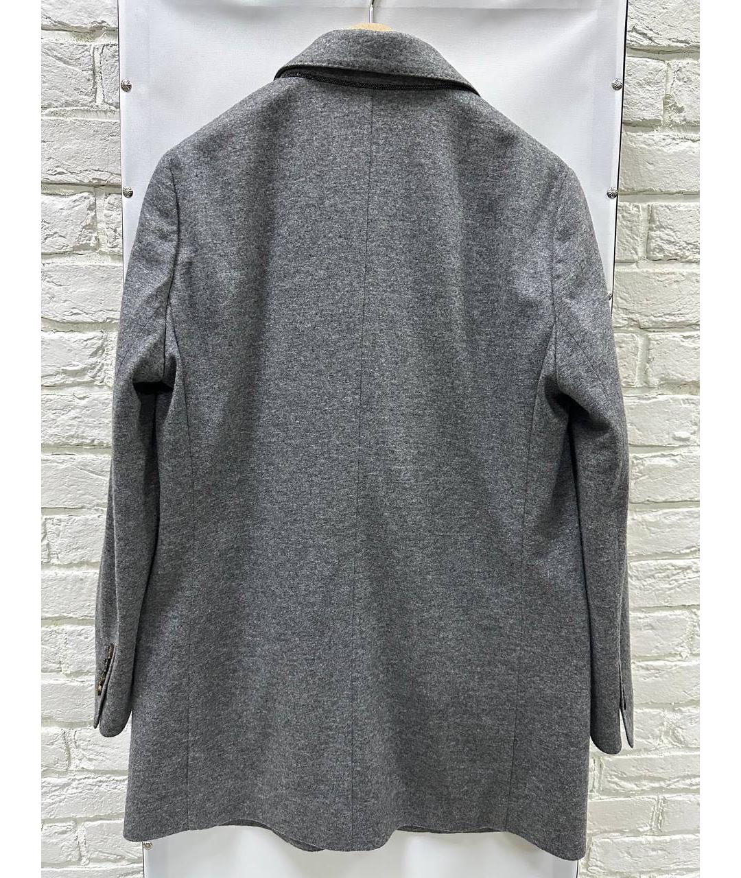 BRUNELLO CUCINELLI Серый кашемировый жакет/пиджак, фото 8