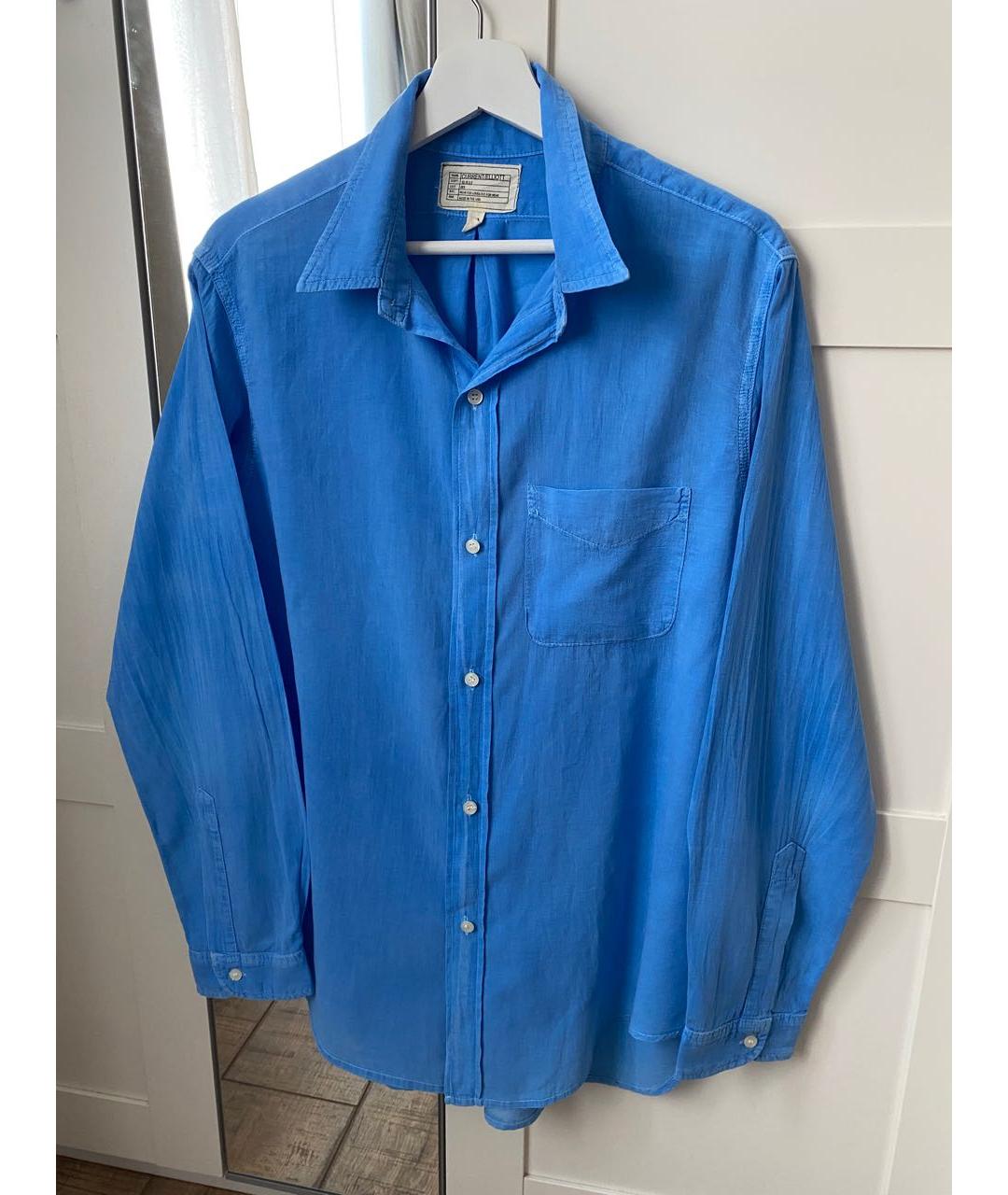 CURRENT/ELLIOTT Голубая хлопковая кэжуал рубашка, фото 8