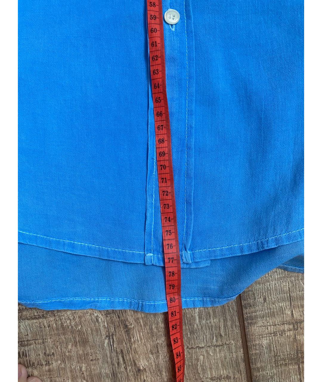 CURRENT/ELLIOTT Голубая хлопковая кэжуал рубашка, фото 5