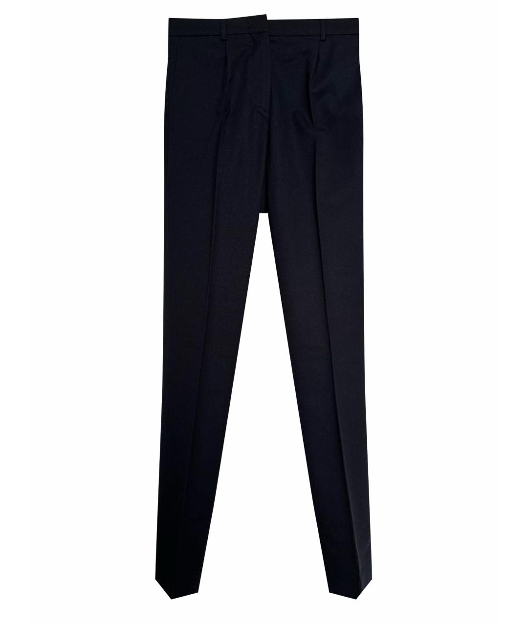 JIL SANDER Темно-синие шерстяные брюки узкие, фото 1