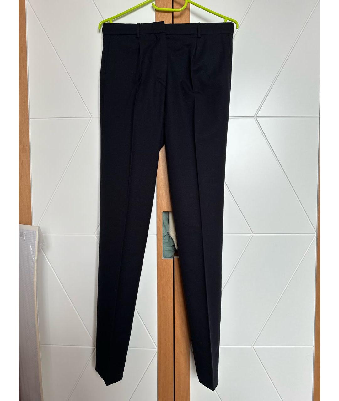 JIL SANDER Темно-синие шерстяные брюки узкие, фото 5