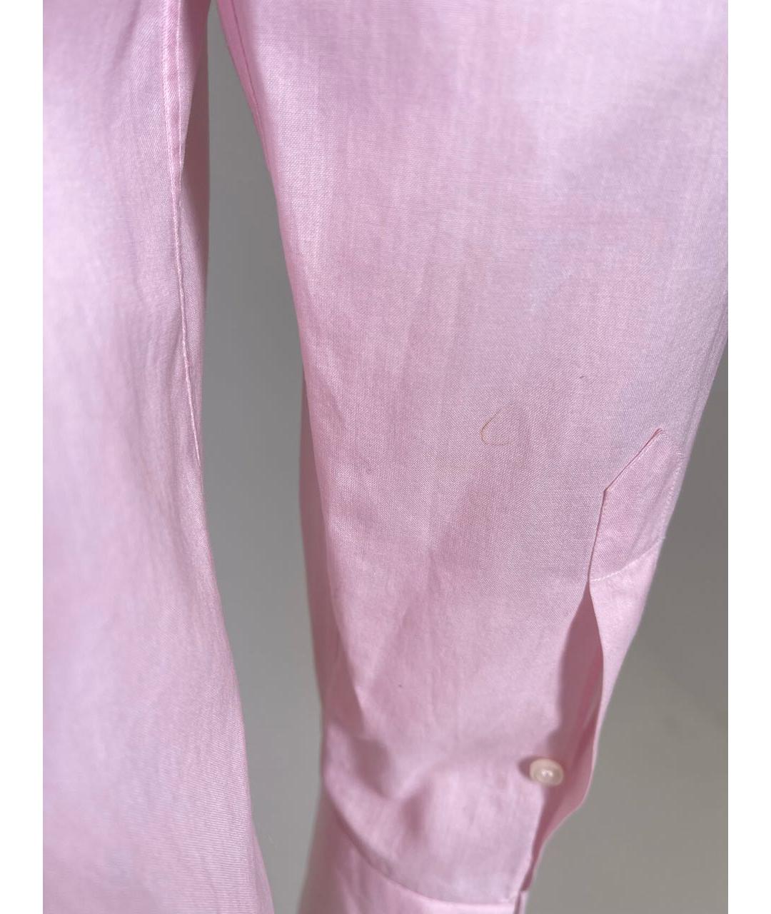 PATRICK HELLMANN Розовая хлопковая классическая рубашка, фото 4