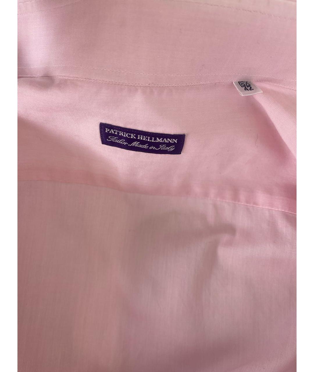 PATRICK HELLMANN Розовая хлопковая классическая рубашка, фото 6