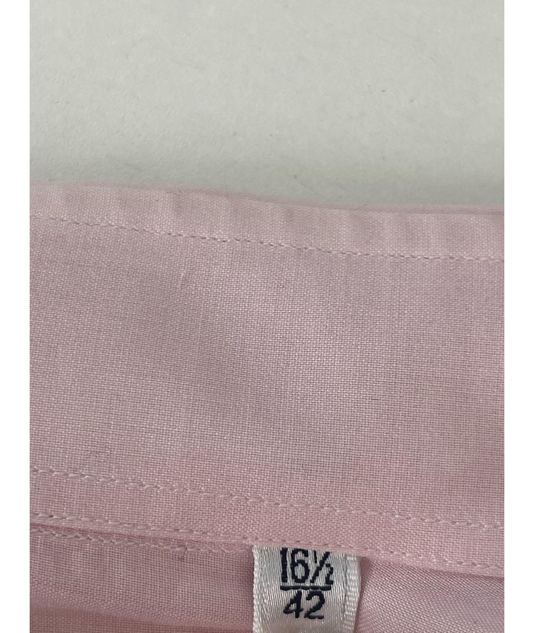 PATRICK HELLMANN Розовая хлопковая классическая рубашка, фото 5