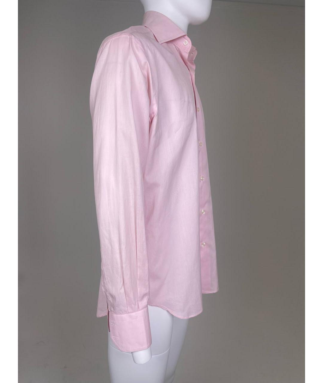 PATRICK HELLMANN Розовая хлопковая классическая рубашка, фото 2