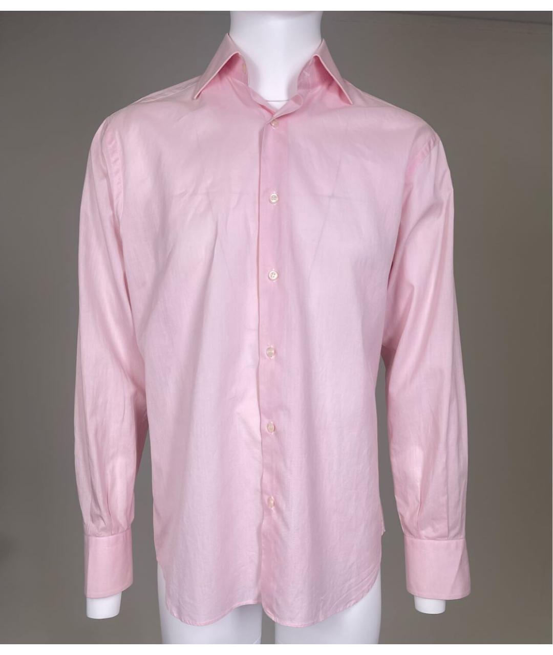 PATRICK HELLMANN Розовая хлопковая классическая рубашка, фото 9