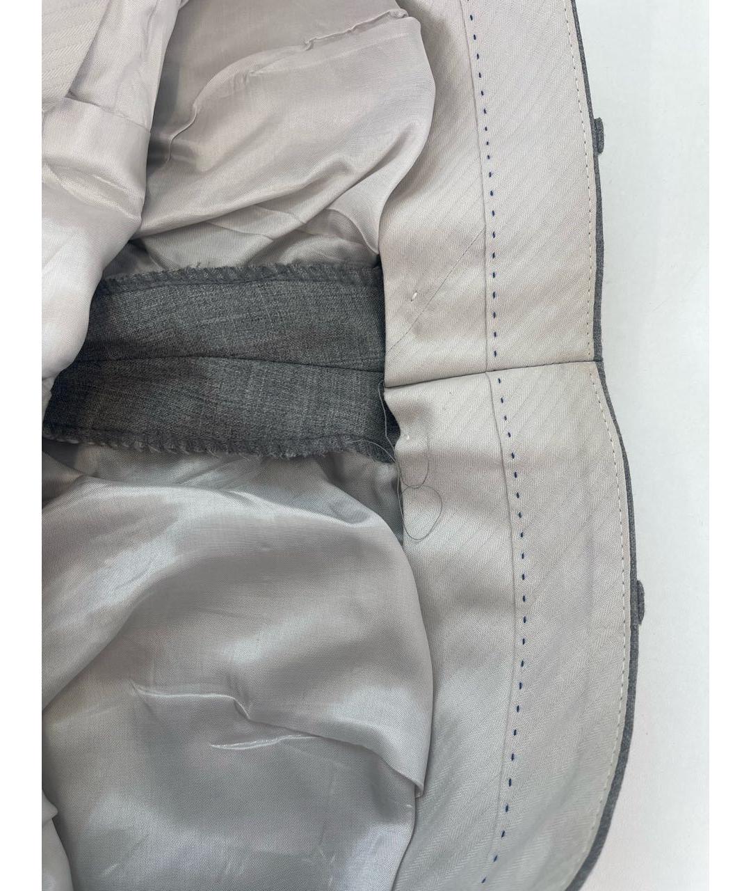 PATRICK HELLMANN Серые шерстяные классические брюки, фото 5