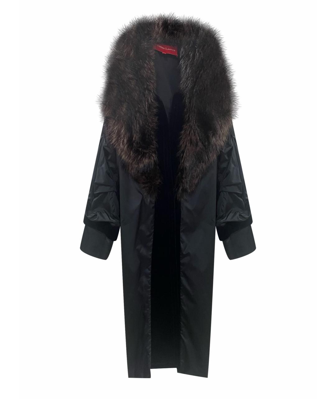 CHRISTIAN LACROIX Черное полиэстеровое пальто, фото 1