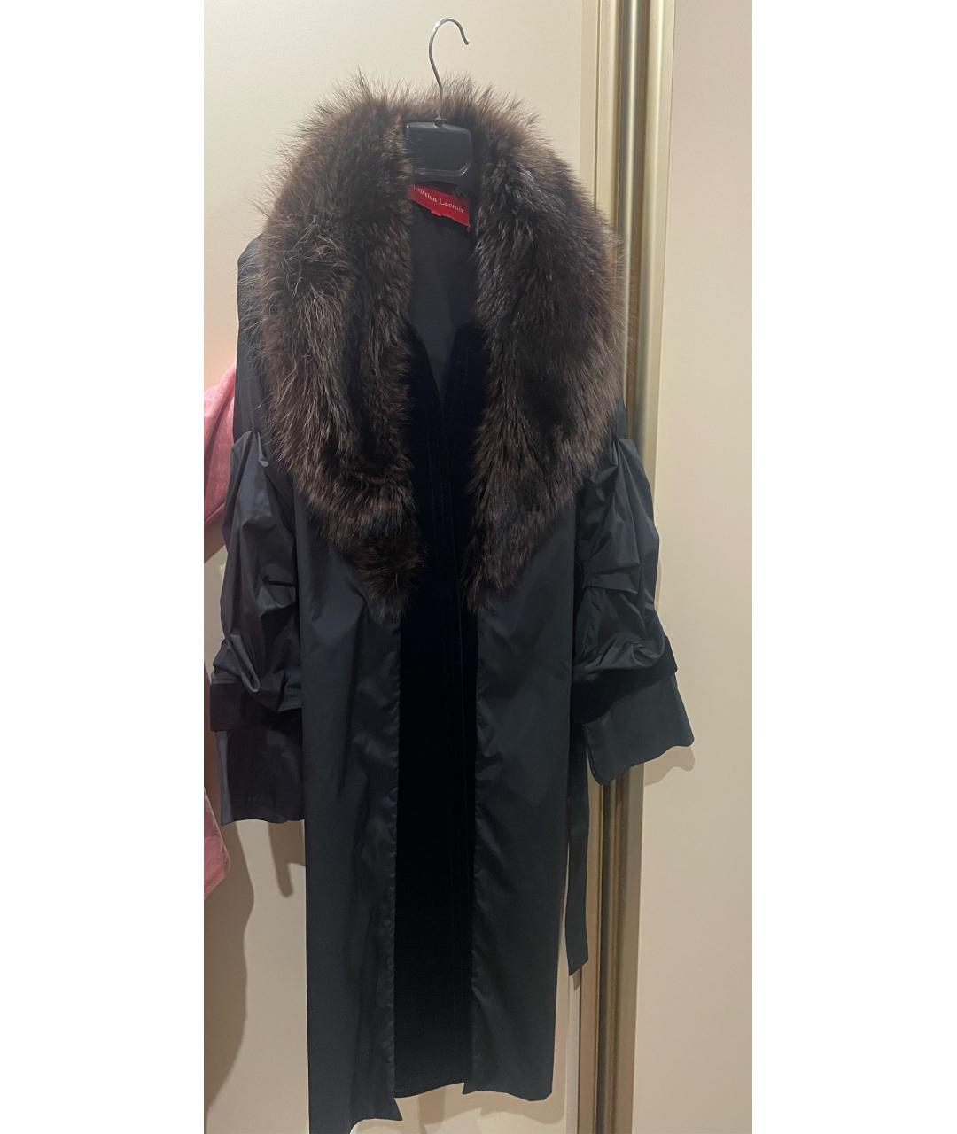 CHRISTIAN LACROIX Черное полиэстеровое пальто, фото 7