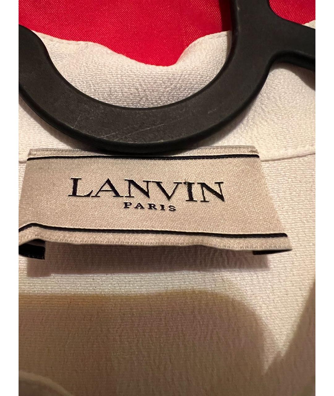 LANVIN Белая ацетатная блузы, фото 3