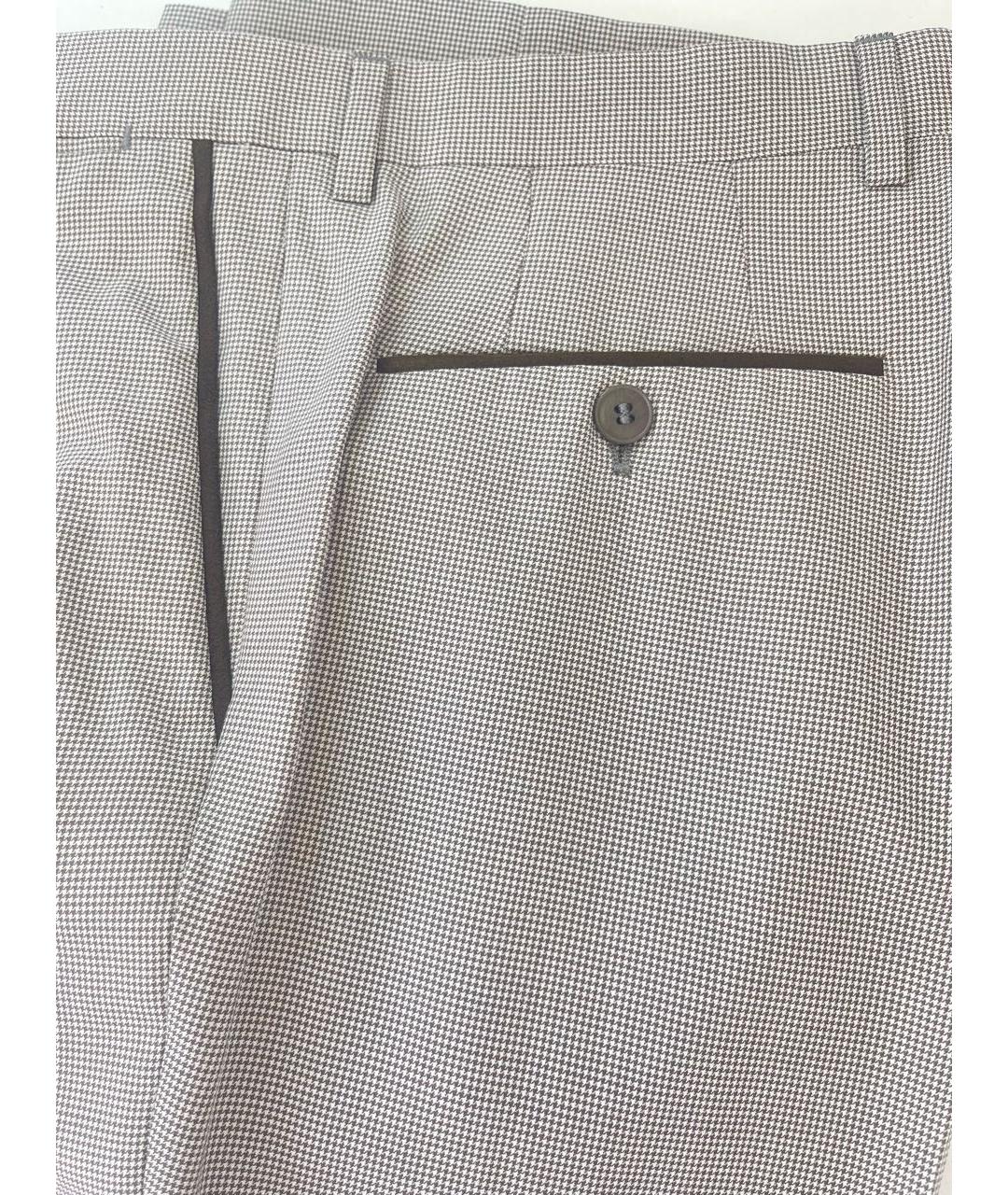 BRIONI Бежевые хлопковые классические брюки, фото 4