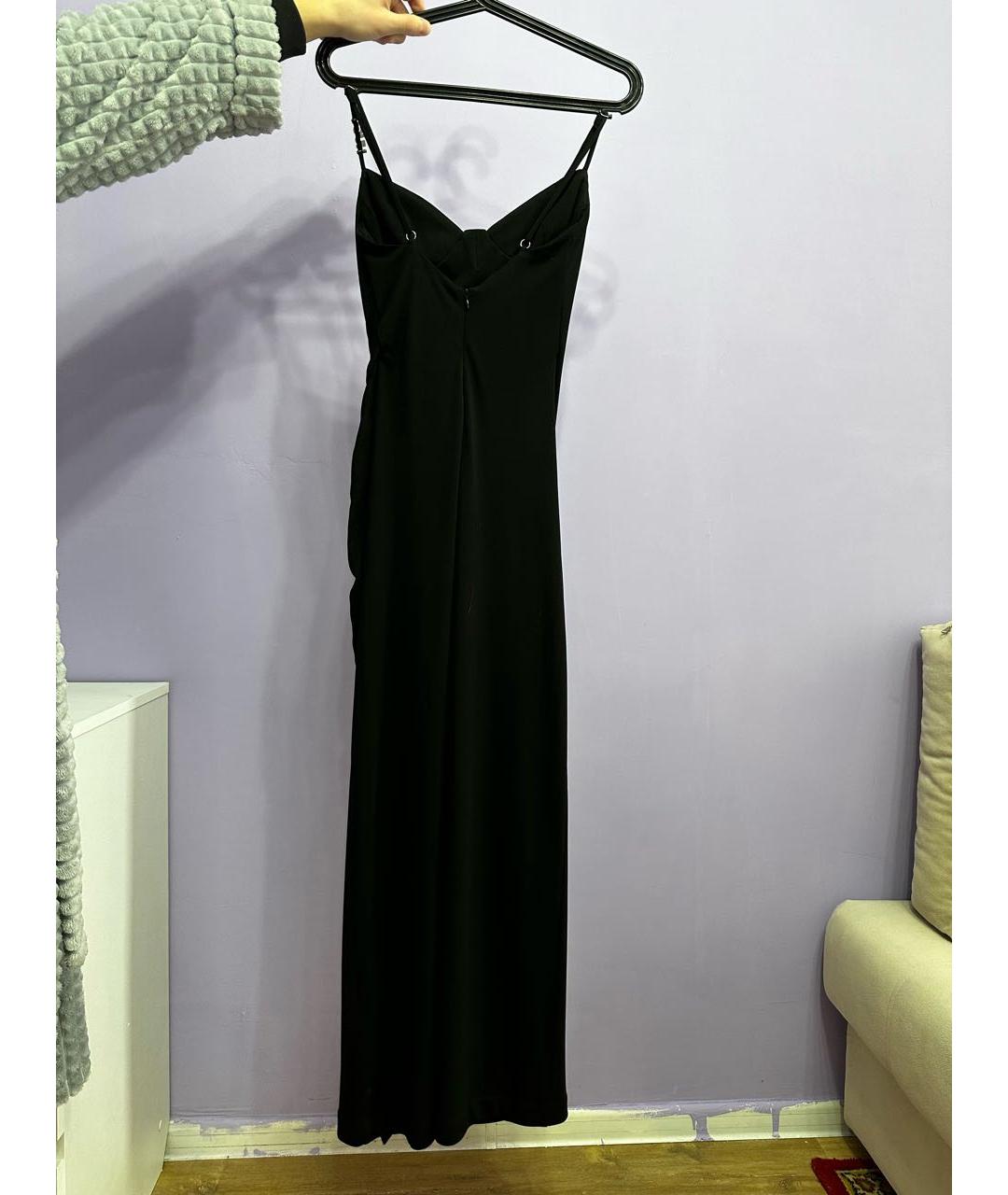 HUGO BOSS Черное полиэстеровое вечернее платье, фото 2