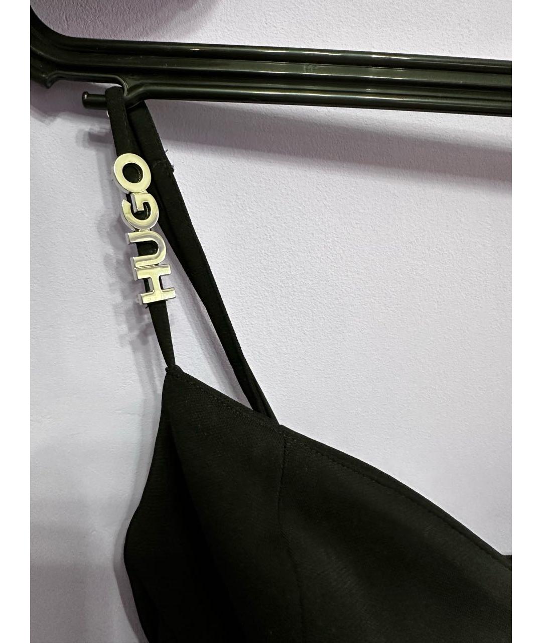 HUGO BOSS Черное полиэстеровое вечернее платье, фото 4
