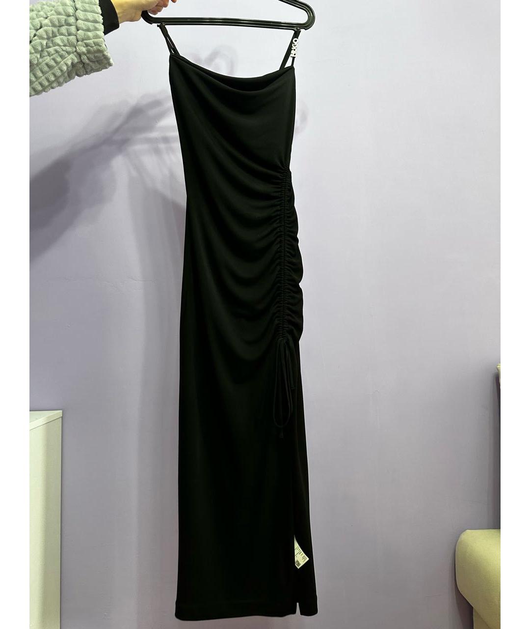 HUGO BOSS Черное полиэстеровое вечернее платье, фото 7