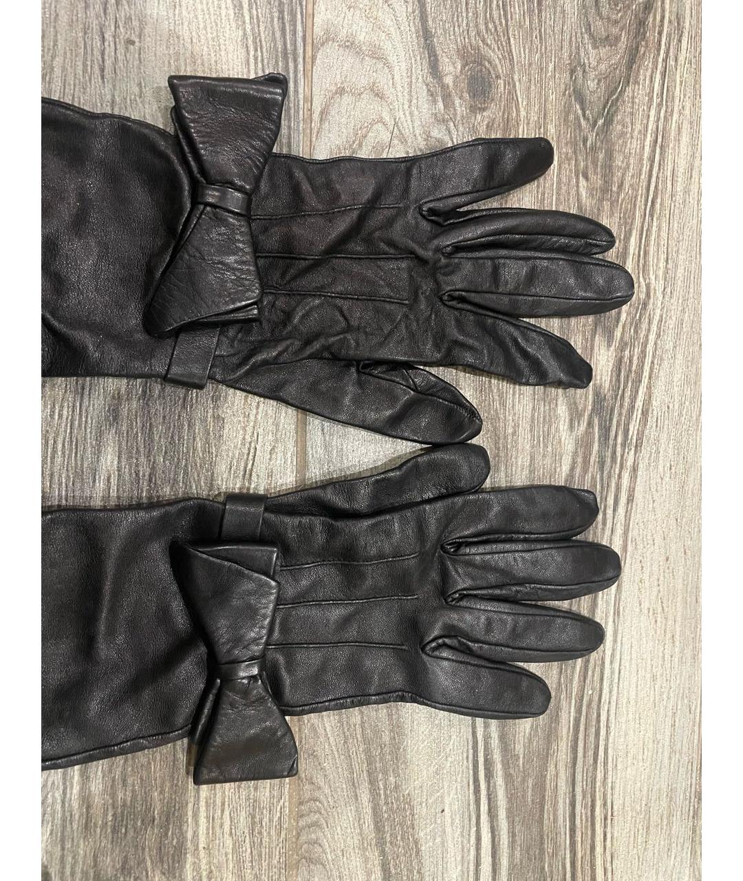 CHRISTIAN DIOR PRE-OWNED Черные кожаные перчатки, фото 3