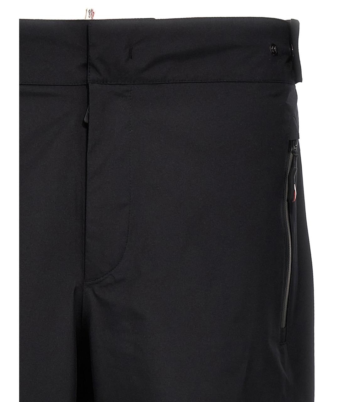 MONCLER GRENOBLE Черные полиэстеровые повседневные брюки, фото 3