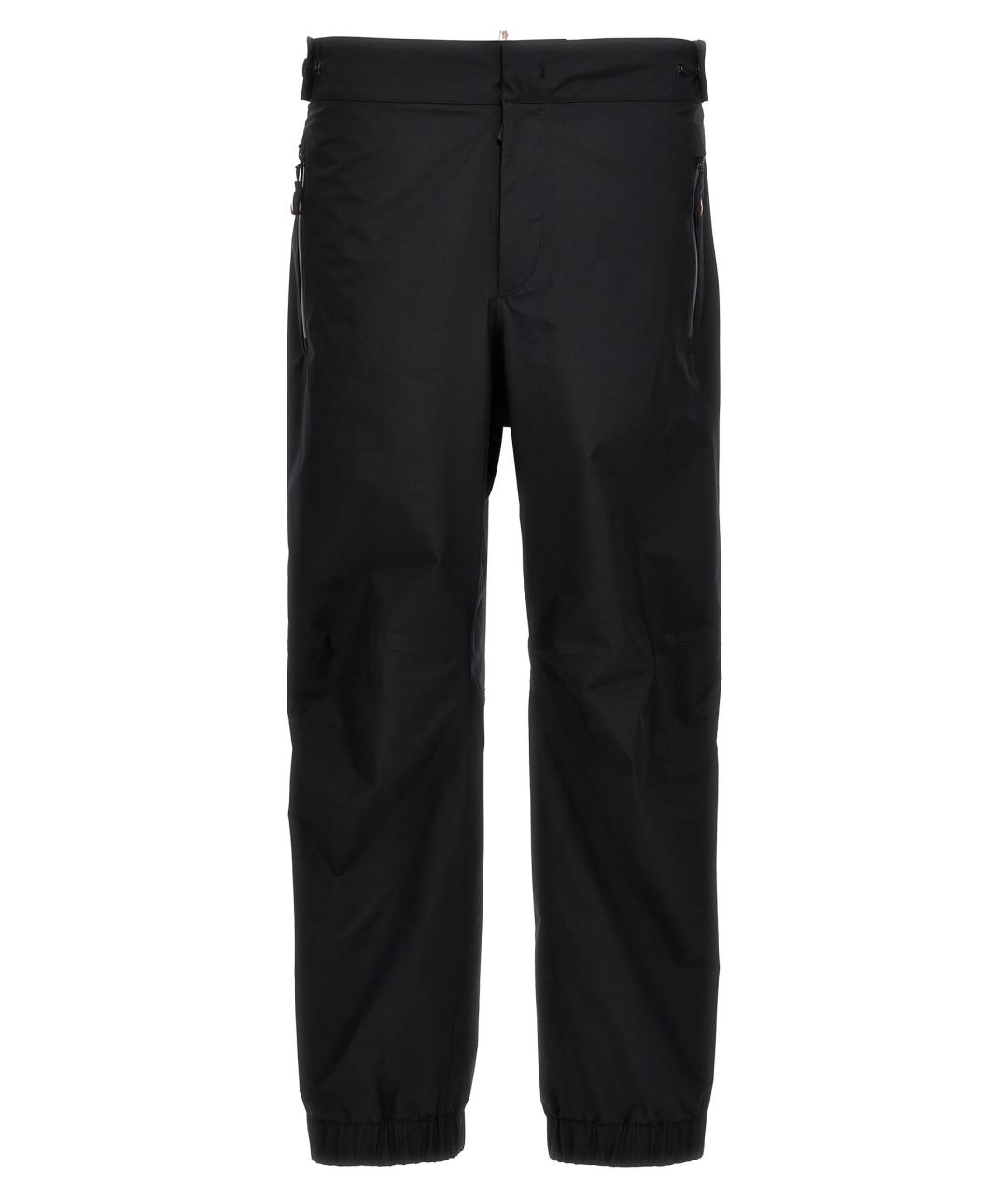 MONCLER GRENOBLE Черные полиэстеровые повседневные брюки, фото 1
