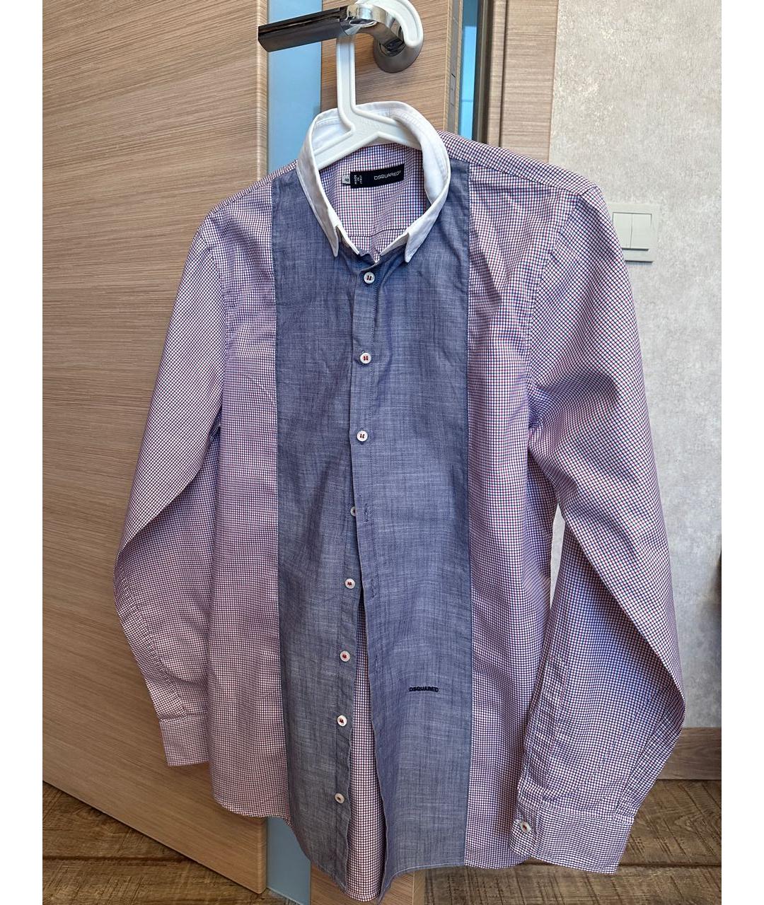 DSQUARED2 Фиолетовая хлопковая кэжуал рубашка, фото 9