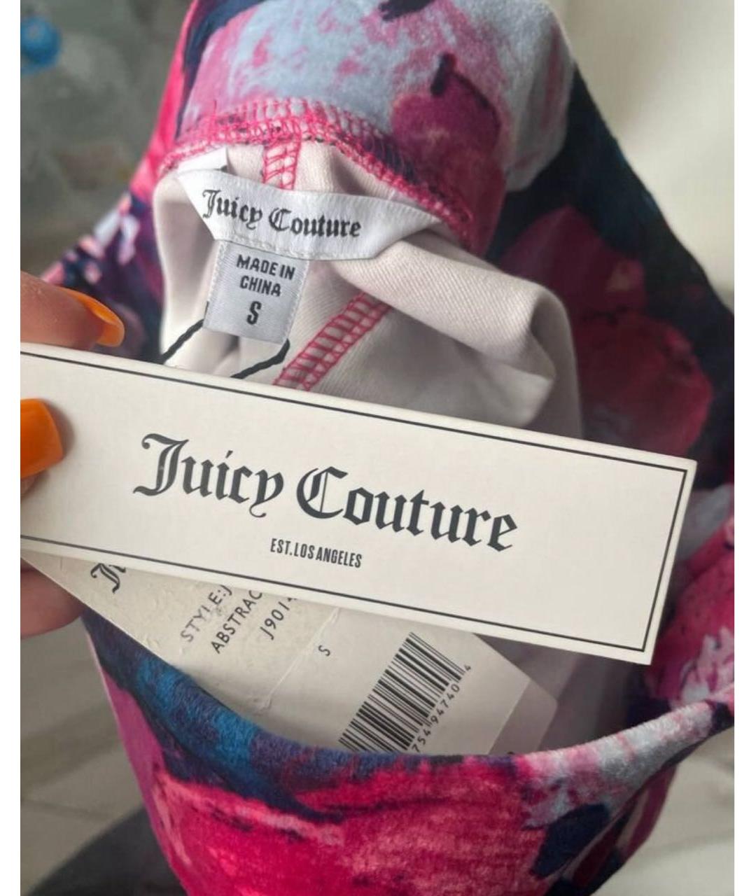 JUICY COUTURE Мульти хлопковые прямые брюки, фото 3