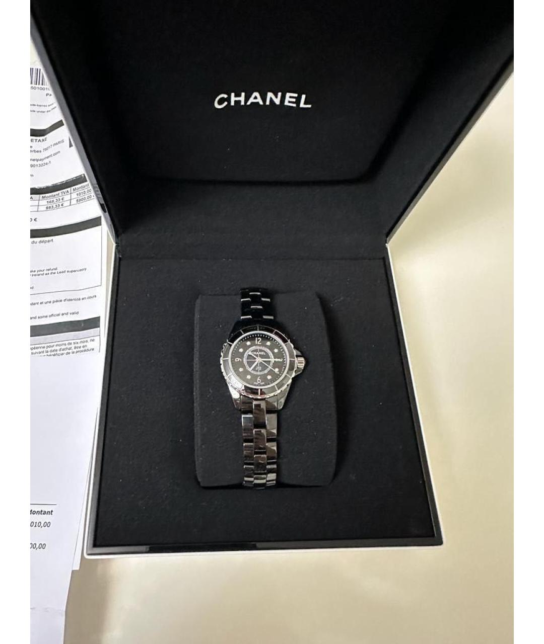 CHANEL PRE-OWNED Черные часы, фото 5