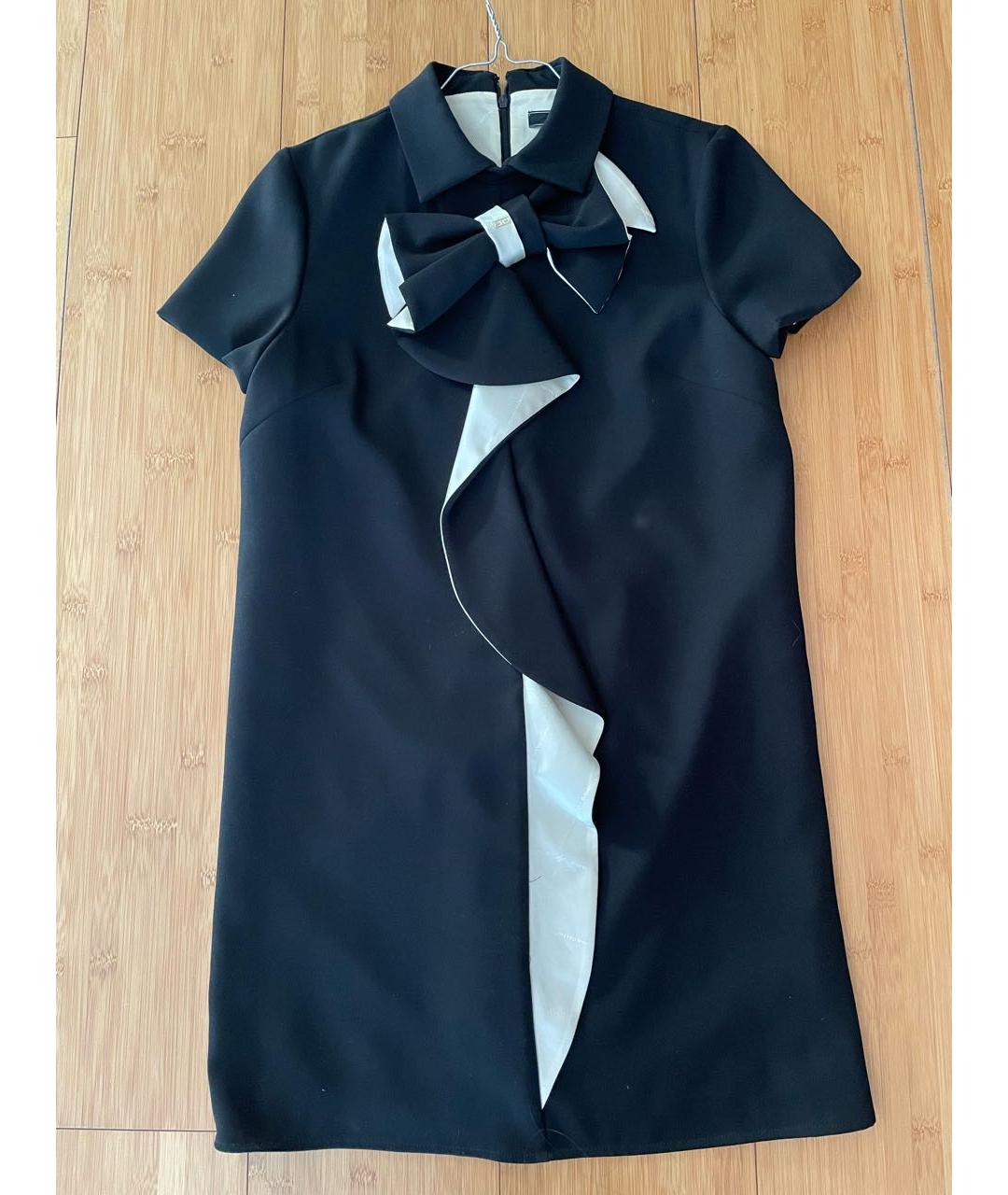 ELISABETTA FRANCHI Черное полиэстеровое повседневное платье, фото 9