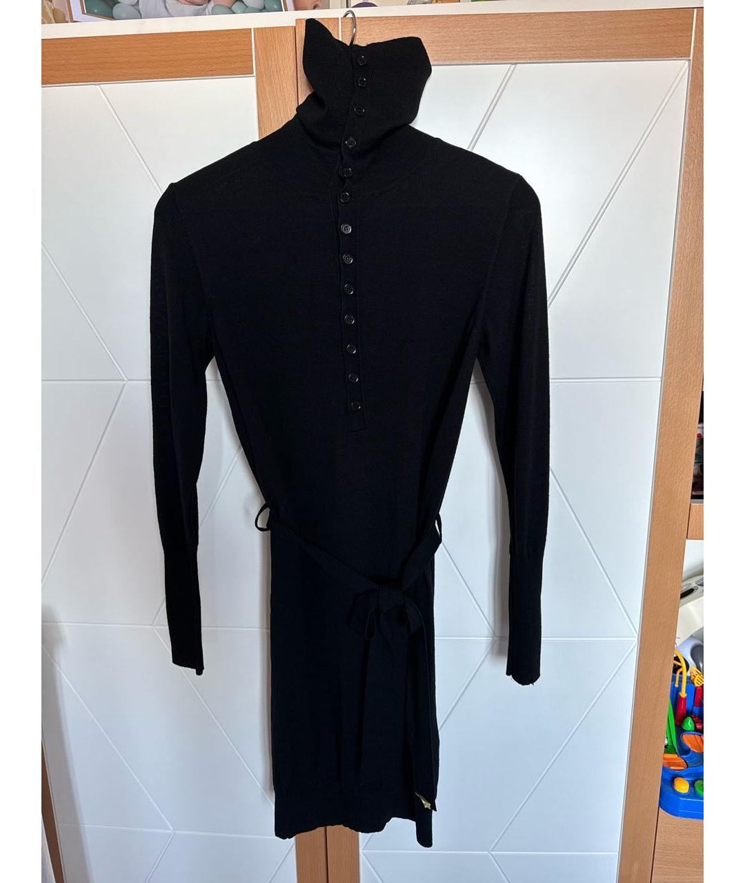 ARMANI JEANS Черное шерстяное повседневное платье, фото 5