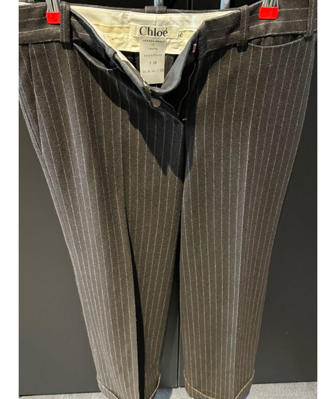 CHLOE Коричневые брюки широкие, фото 4