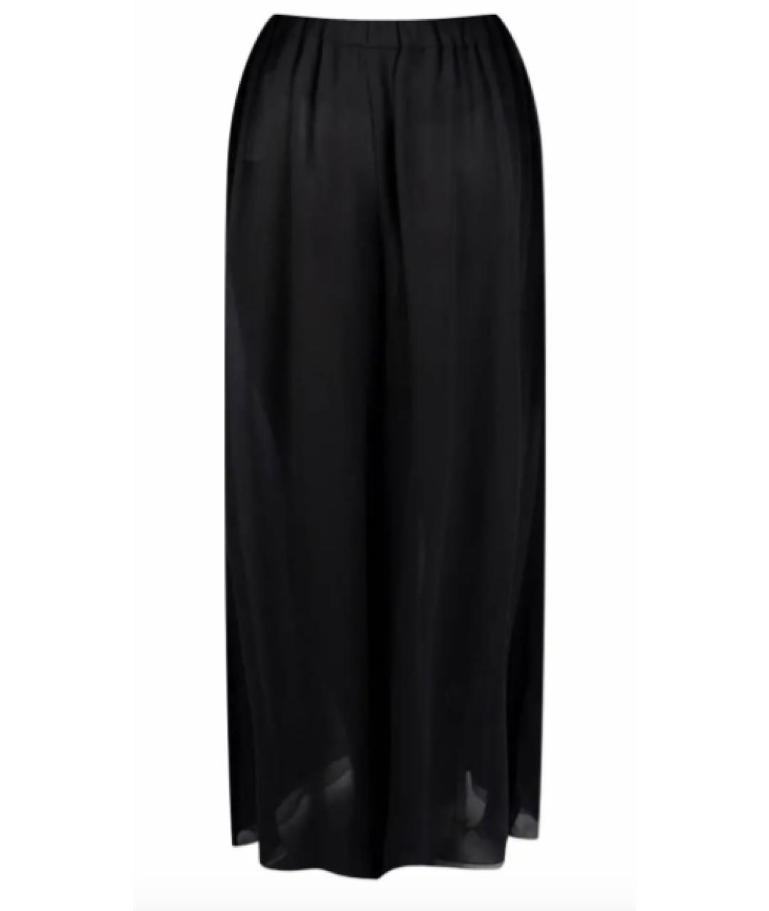 CHANEL PRE-OWNED Черные шелковые брюки широкие, фото 1