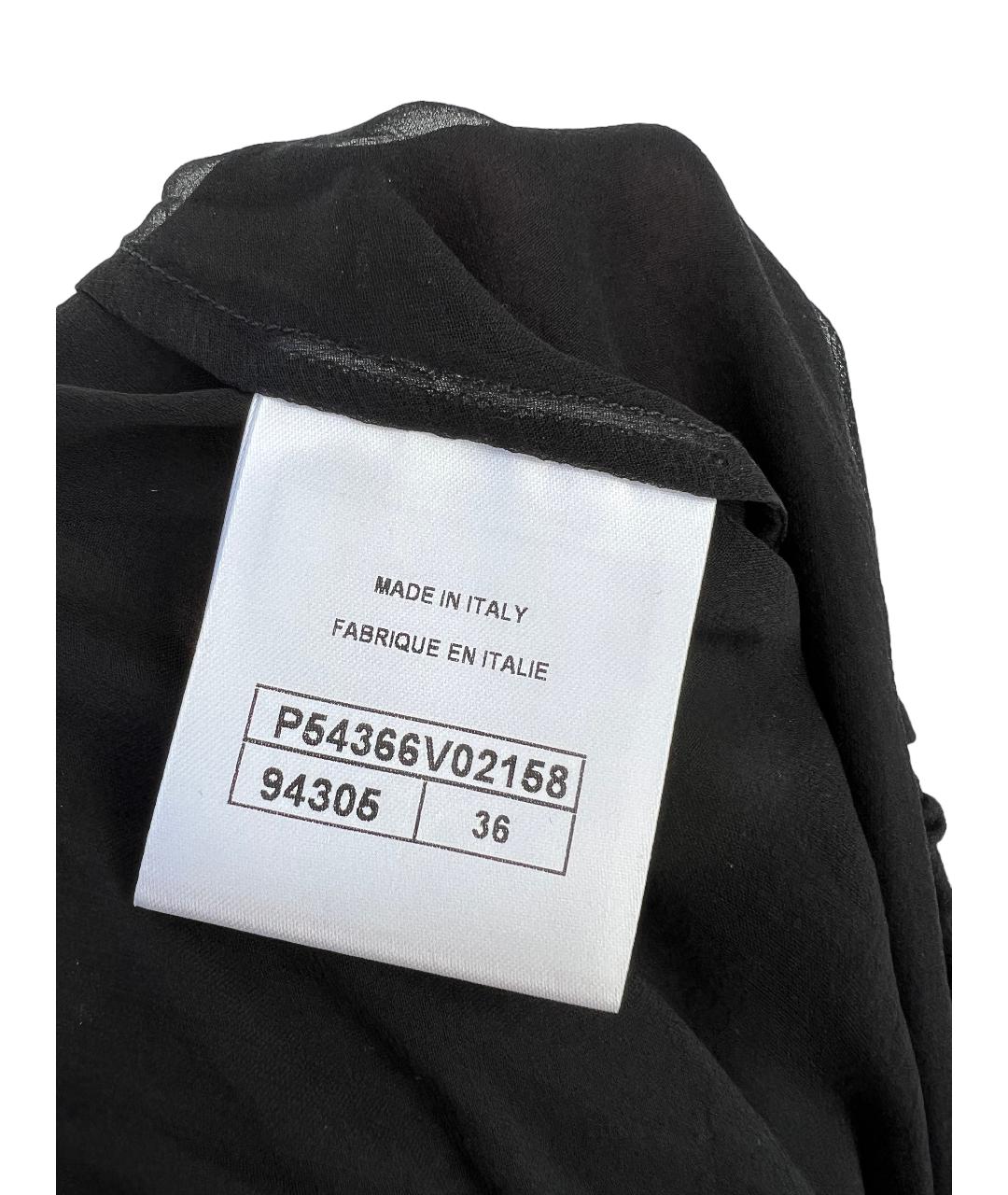 CHANEL PRE-OWNED Черные шелковые брюки широкие, фото 5