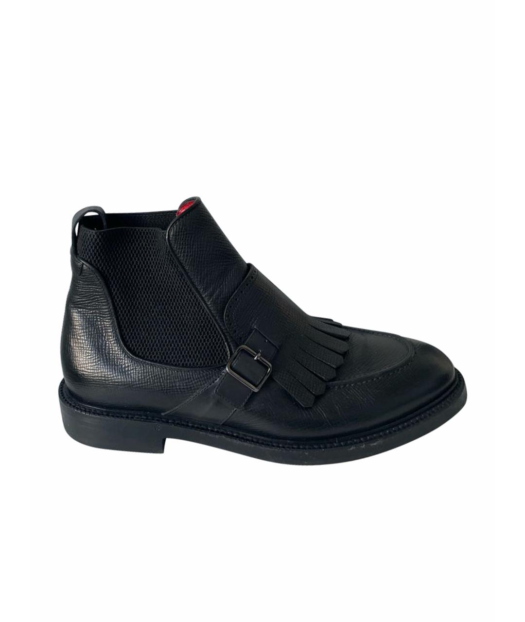 BARRETT Черные кожаные высокие ботинки, фото 1