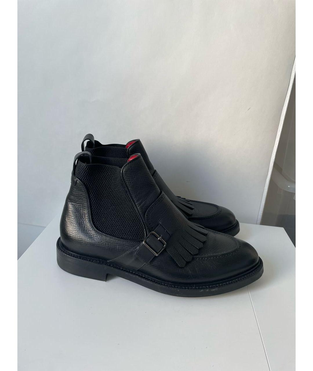 BARRETT Черные кожаные высокие ботинки, фото 7