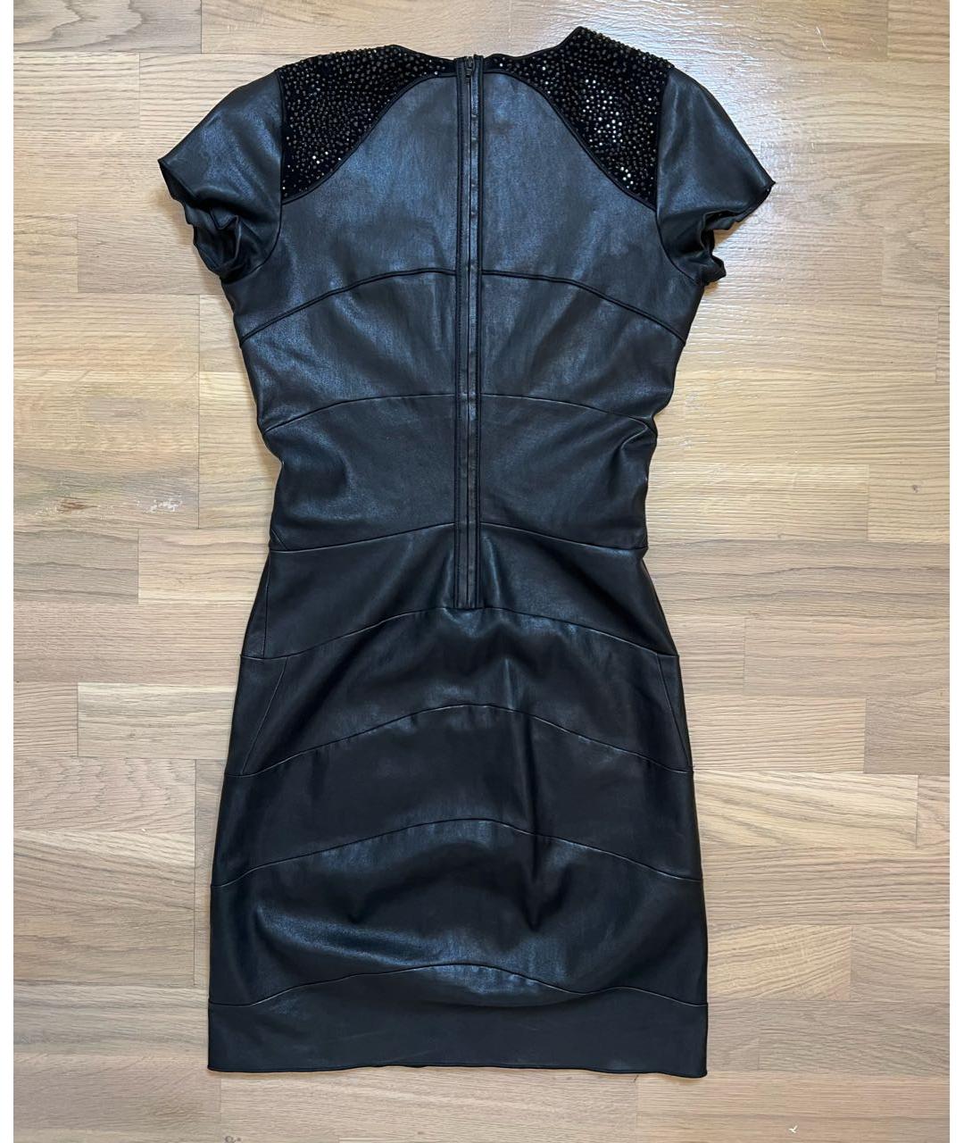 JITROIS Черное кожаное коктейльное платье, фото 3