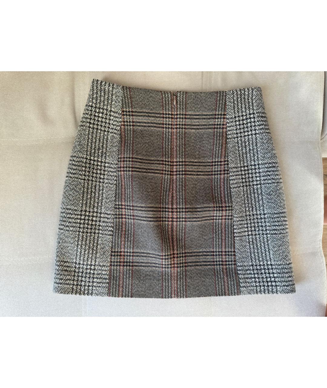 SANDRO Мульти шерстяная юбка мини, фото 2