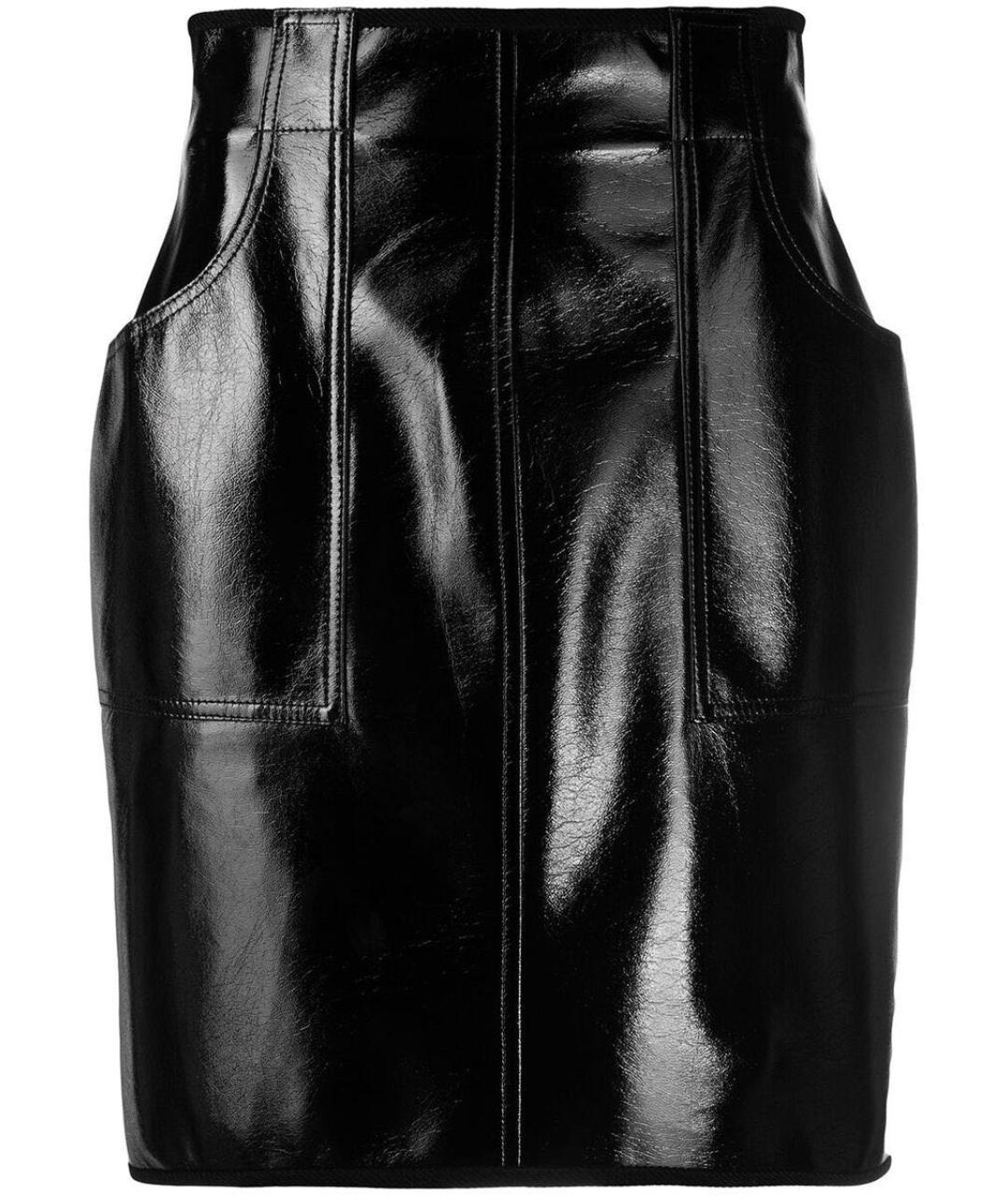 PHILOSOPHY DI LORENZO SERAFINI Черная полиэстеровая юбка мини, фото 9