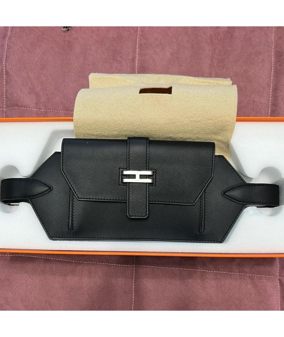 HERMES PRE-OWNED Черная кожаная поясная сумка, фото 2