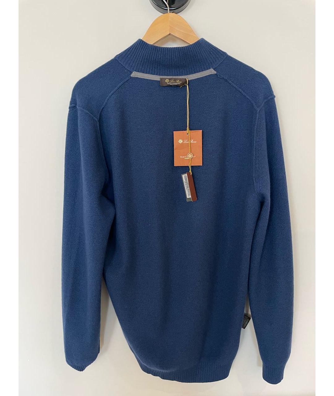 LORO PIANA Синий кашемировый джемпер / свитер, фото 3