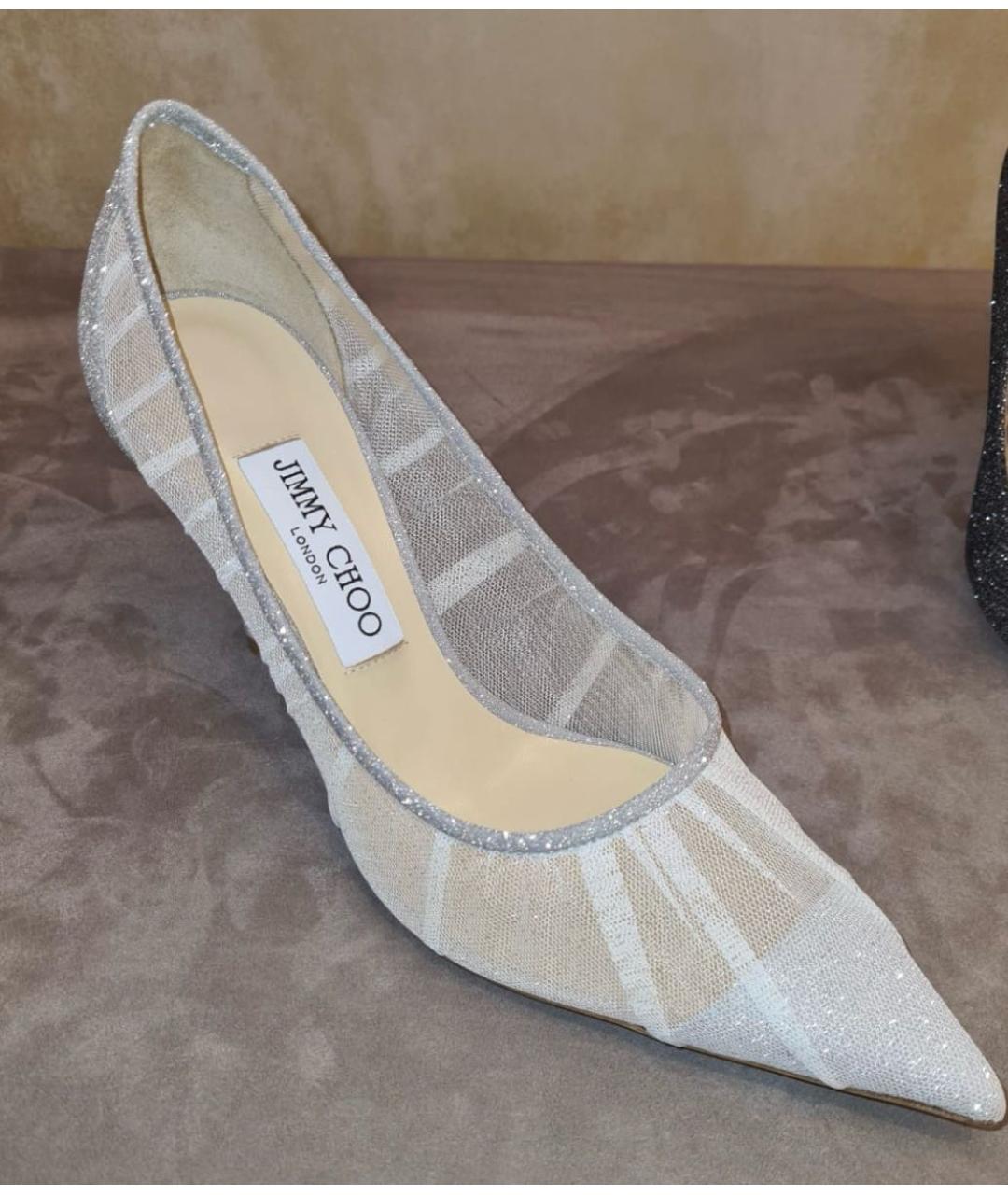 JIMMY CHOO Белые текстильные туфли, фото 3
