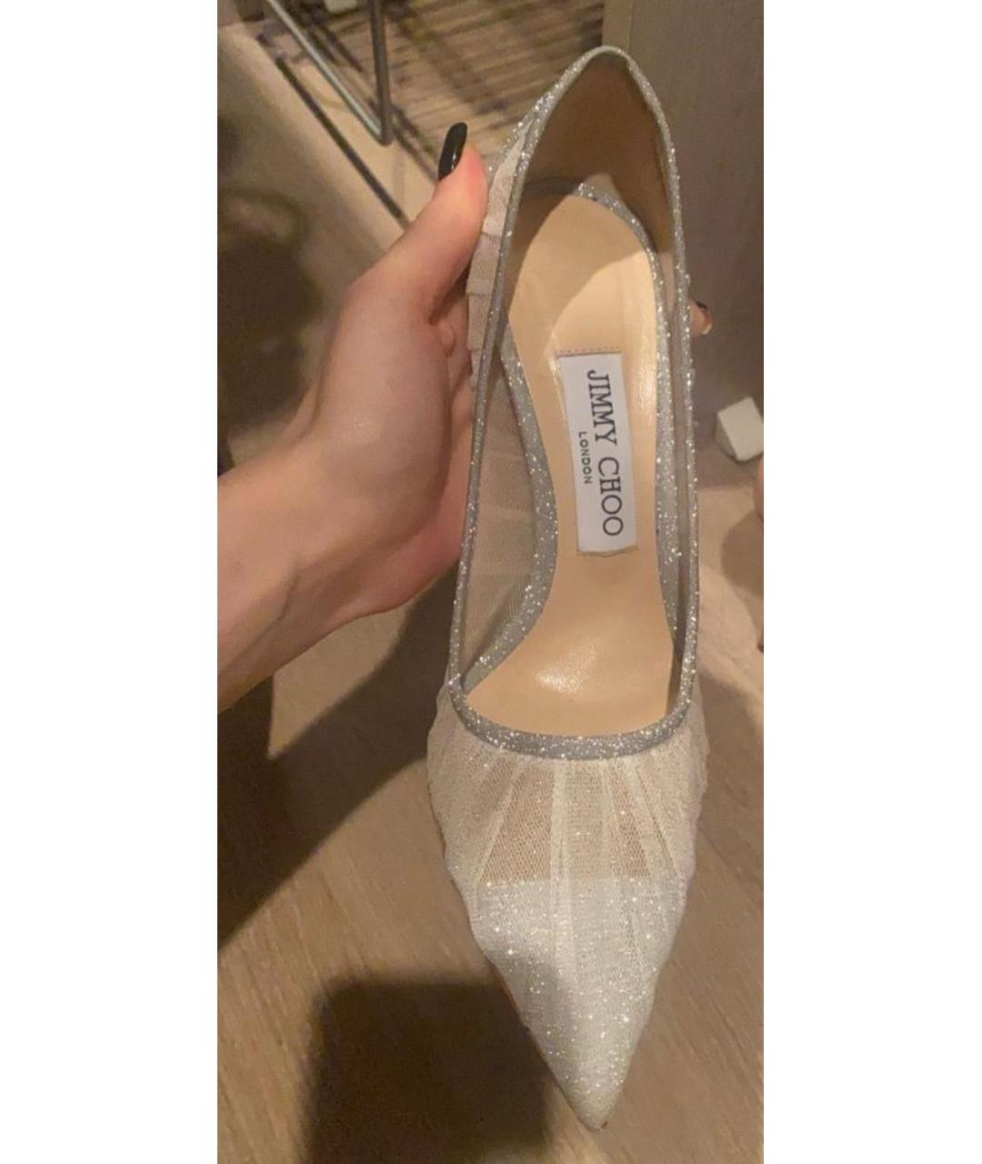 JIMMY CHOO Белые текстильные туфли, фото 2