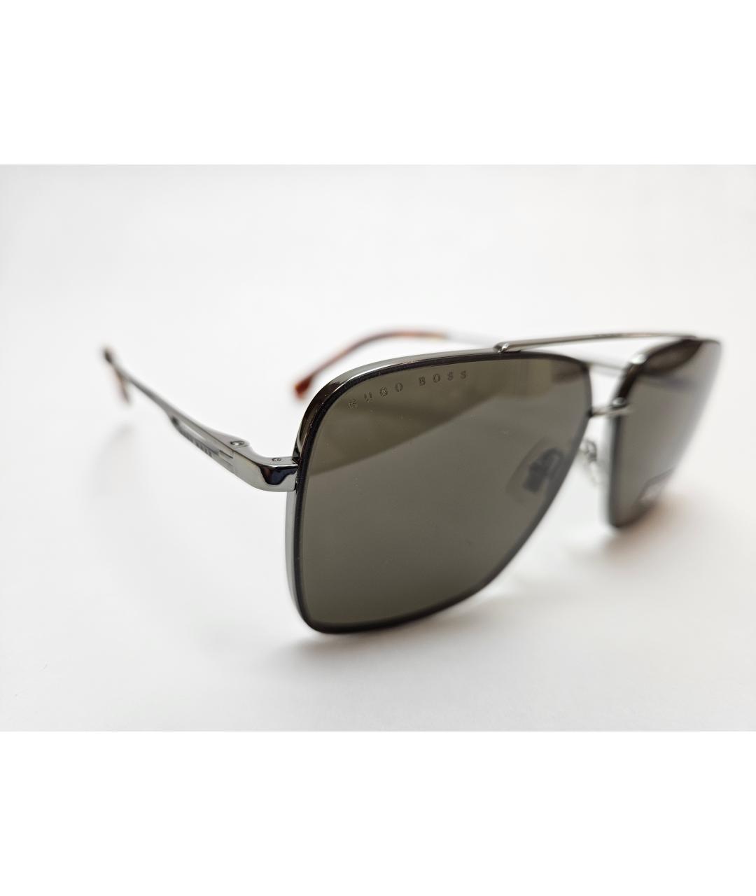HUGO BOSS Коричневые металлические солнцезащитные очки, фото 2