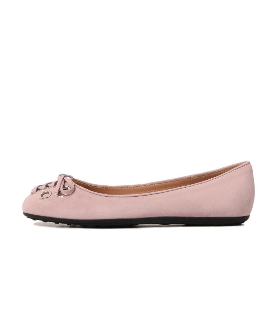 TOD'S Розовые замшевые балетки, фото 9